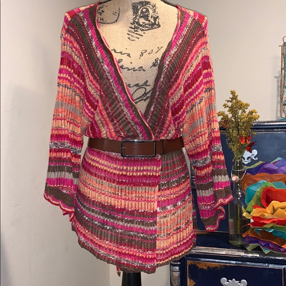 NIC + ZOE Open Weave, Linen Sweater Cardigan